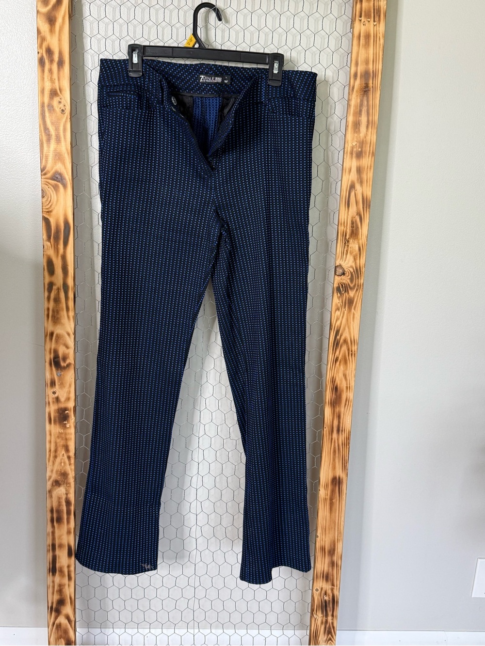 Zella Women’s Navy Micro-Print Straight-Leg Pants